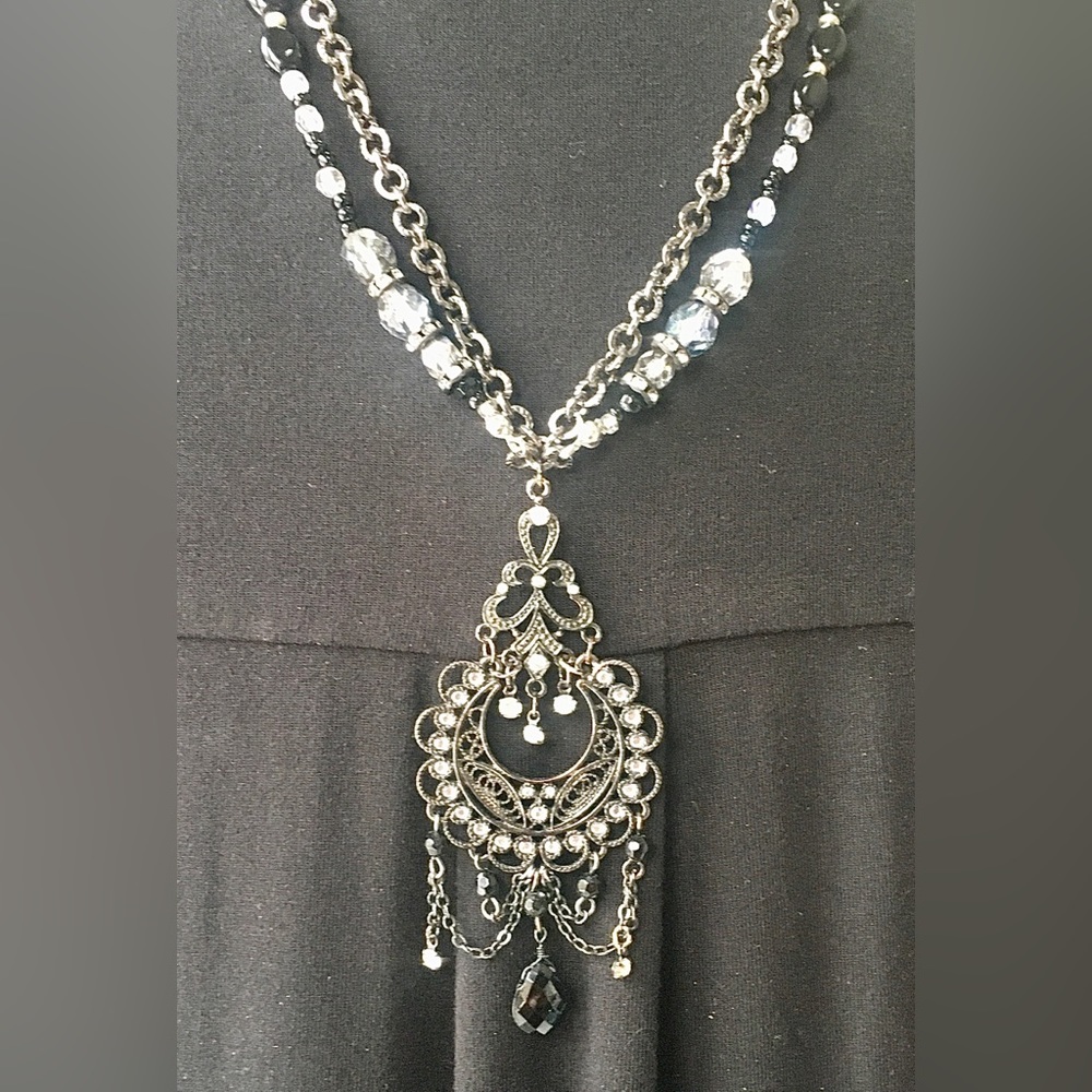 Handcrafted vintage double stranded pendant Amazing sparkle & movement-stunning - Picture 12 of 12